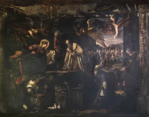Balthasar Prints: The Adoration of the Magi, 1582. Creator: Tintoretto, Jacopo (1518-1594)