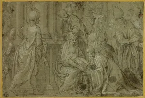 Laid Card Prints: Adoration of the Magi, 1590/98. Creator: Benedetto Caliari