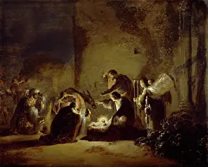 Wise Men Prints: The Adoration of the Magi, between 1630 and 1635. Creator: Leonard Bramer