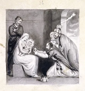 The Adoration of the Magi, 19th century. Artist: Corbould Family