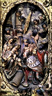 Adoration of the Magi, detail of the altarpiece in the church of Santa Maria of Arenys de Mar