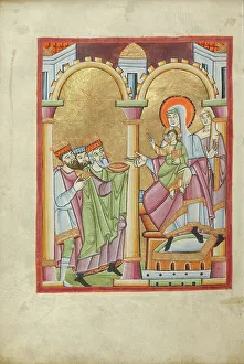Magi Prints: The Adoration of the Magi; Benedictional, about 1030-1040. Creator: Unknown