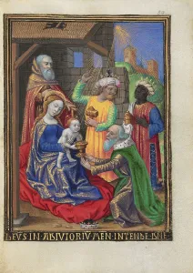 Magi Prints: The Adoration of the Magi; Book of Hours, about 1480-1490. Creator: Georges Trubert