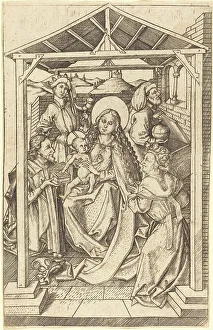 Halos Prints: The Adoration of the Magi, c. 1460/1465. Creator: Master ES