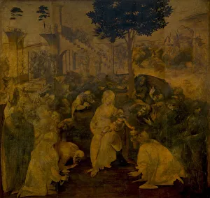 Leonardo Da Vinci 1452 1519 Prints: The Adoration of the Magi, c. 1480. Artist: Leonardo da Vinci (1452-1519)