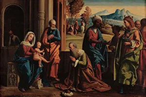 The Adoration of the Magi, c 1527. Creator: Ortolano (Benvenuti), Giovanni Battista (c. 1480-1525)