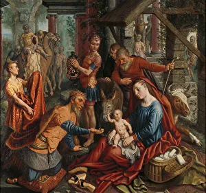 Lange Pieter Aertsen Prints: The Adoration of the Magi, c.1560. Creator: Pieter Aertsen