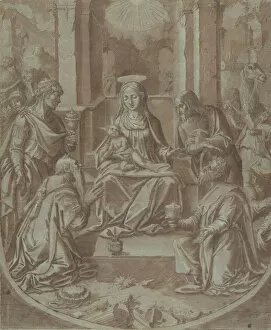 Brush And Brown Wash Collection: The Adoration of the Magi (Cartoon for an Embroidery), 1587-89
