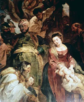 Amazement Prints: Adoration of the Magi (detail), 1624. Artist: Peter Paul Rubens