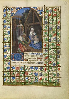 Manger Prints: The Adoration of the Magi; Katherine Hours, about 1480-1485. Creator: Jean Bourdichon