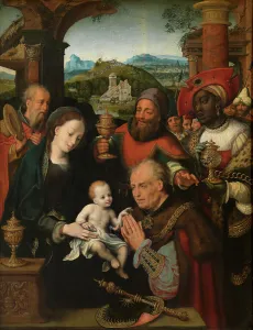 Incense Prints: The Adoration of the Magi, mid-16th century. Creator: Cornelis van Cleve