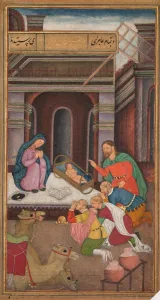 Northern India Prints: The Adoration of the Magi, from a Mirror of Holiness (Mir at al-quds) of Father