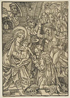 Mary Virgin Collection: The Adoration of the Magi (Schr. 100), 15th century. 15th century. Creator: Anon