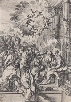 The Adoration of the Magi, set before and architectural colonnade, ca. 1640