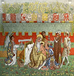 Adored Prints: The Adoration of the Magi, the tapestry of Berne, 14th century, (1870)