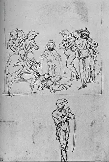 Adoration Prints: Adoration of the Shepherd and Separate Study of a Shepherd