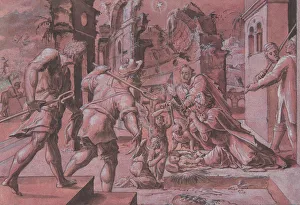 Master Of The Prints: Adoration of the Shepherds, 1540-60. Creator: Master Of The Liechtenstein Adoration