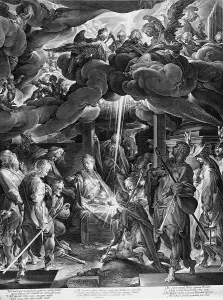 Adoring Prints: The Adoration of the Shepherds, 1606. Creator: Jan Muller