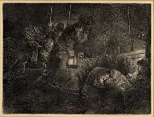Van Ryn Prints: Adoration of the Shepherds, 1653. Creator: Rembrandt Harmensz van Rijn