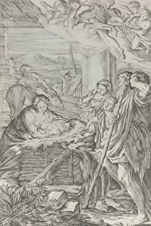 Nativity Collection: Adoration of the Shepherds, 1654-1718. Creator: Giuseppe Maria Mitelli
