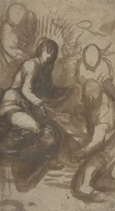 Brush And Brown Wash Collection: Adoration of the Shepherds(?), 16th century. Creator: Anon