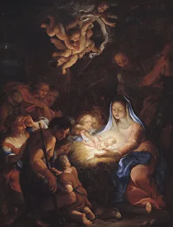 Maratti Carlo Prints: The Adoration of the Shepherds, 1720. Creator: Giuseppe Bartolomeo Chiari