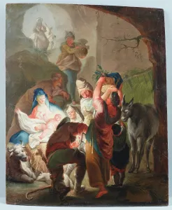 Adoring Prints: Adoration of the Shepherds, between 1730-1745. Creator: Unknown