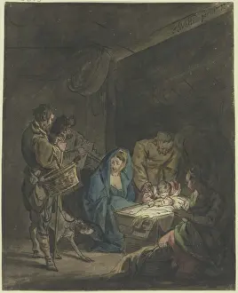 Visiting Prints: Adoration of the shepherds, 1777. Creator: Gottlieb Welte
