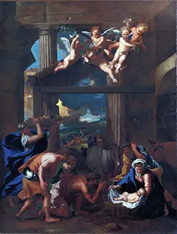 Stable Prints: Adoration of the Shepherds, 17th century. Creator: School of Nicolas Poussin
