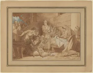 Manger Prints: The Adoration of the Shepherds, 1805. Creator: Benjamin West