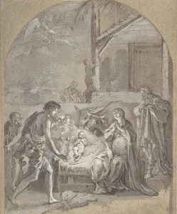 Adoration of the Shepherds, 18th century. Creator: Anon