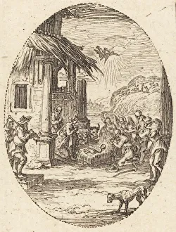 Beit Lehem Prints: The Adoration of the Shepherds, c. 1631. Creator: Jacques Callot