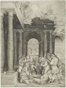 The Adoration of the Shepherds, c.1520. Creator: Master HFE