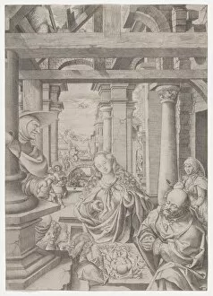 Cardinal Collection: The Adoration of the Shepherds, ca. 1522-25. Creator: Frans Crabbe van Espleghem