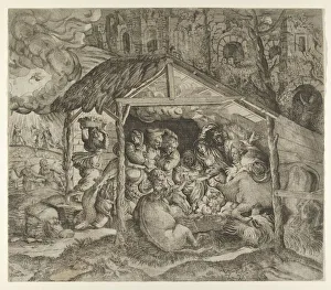 Adoration of the Shepherds, ca. 1543. Creator: Master IQV