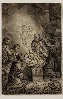 Manger Prints: Adoration of the Shepherds, early 19th century. Creator: Alexandre Joseph Desenne