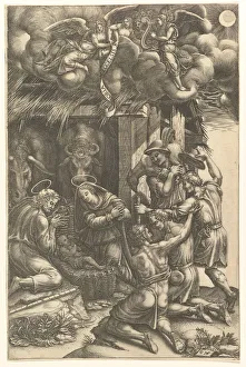 The Adoration of the Shepherds, late 1570s. Creator: Giorgio Ghisi The Adoration of the Shepherds, late 1570s. Creator: Giorgio Ghisi