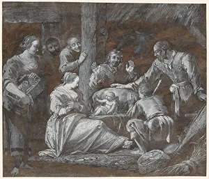 The Adoration of the Shepherds, late 1650s. Creator: Gerrit van Battem
