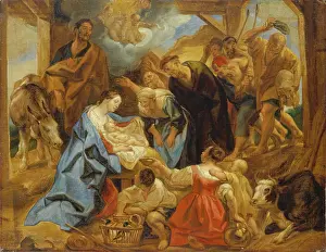 Visitor Prints: The Adoration of the Shepherds, mid-17th century. Creator: Jacob Jordaens I