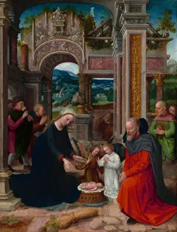 The Adoration of the Shepherds, probably 1520/1540. Creator: Adriaen Isenbrandt The Adoration of the Shepherds, probably 1520/1540. Creator: Adriaen Isenbrandt