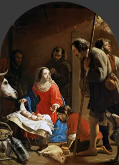 Jacob Van Collection: The Adoration of the Shepherds with Saint Francis of Assisi