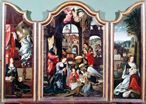 Adoration of the Shepherds, triptych, late 15th-early 16th century. Artist: Cornelius Engebrechtsz