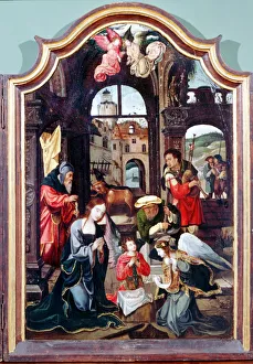 Adoration of the Shepherds, triptych, late 15th-early 16th century. Artist: Cornelius Engebrechtsz