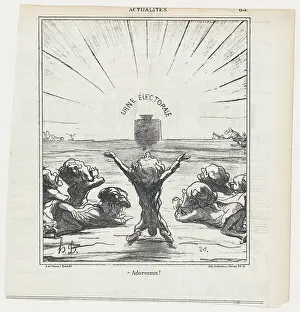 Rays Of Light Prints: Adoremus!, 1869. Creator: Honore Daumier