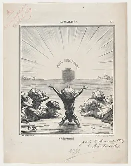Rays Of Light Prints: Adoremus!, 1869. Creator: Honore Daumier
