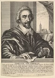 Painter Gallery: Adriaen van de Venne, 1649. Creator: Wenceslaus Hollar