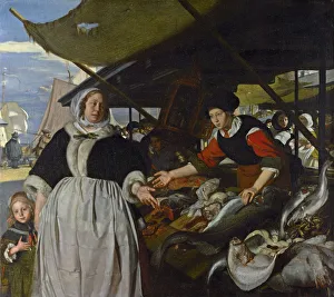 Witte Prints: Adriana van Heusden and her Daughter at the New Fish market in Amsterdam, 1662