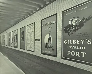 Tube Station Prints: Advertisements for beer and port, Holborn Underground Tram Station, London, 1931