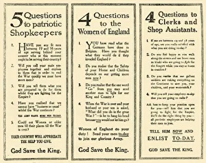 Advertisements Which Helped To Raise Kitcheners Army, 1914-1918, (1919). Creator: Unknown