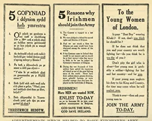 Enlistment Prints: Advertisements Which Helped To Raise Kitcheners Army, 1914-1918, (1919). Creator: Unknown